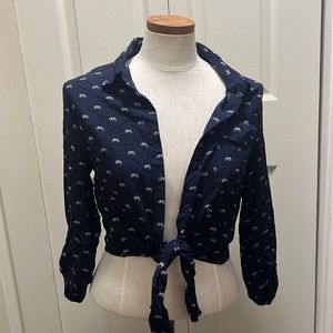 Bicycle front tie button down